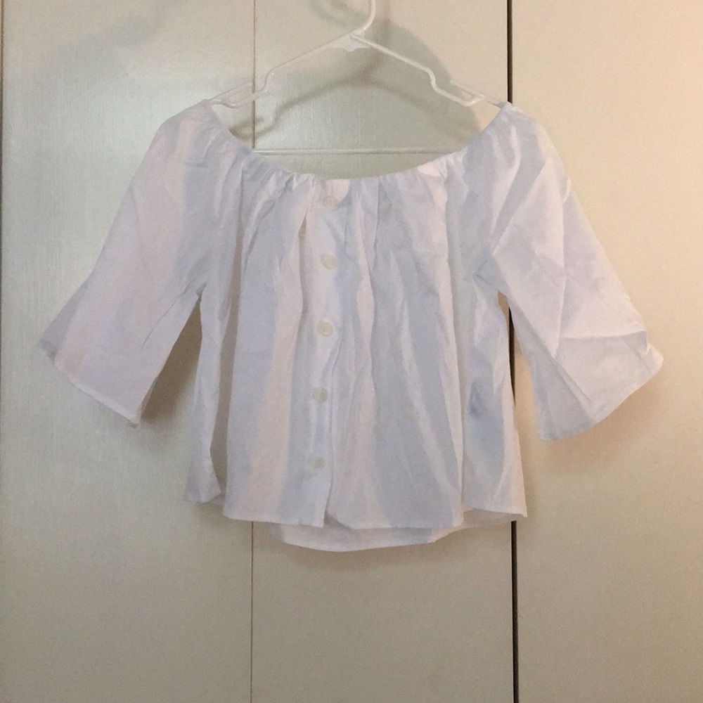 White off the shoulder crop top